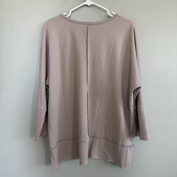 SPANX Women's Pullover Dolman Long Sleeve Sweater Sz Large Oatmeal Beige Nude - Picture 3 of 9